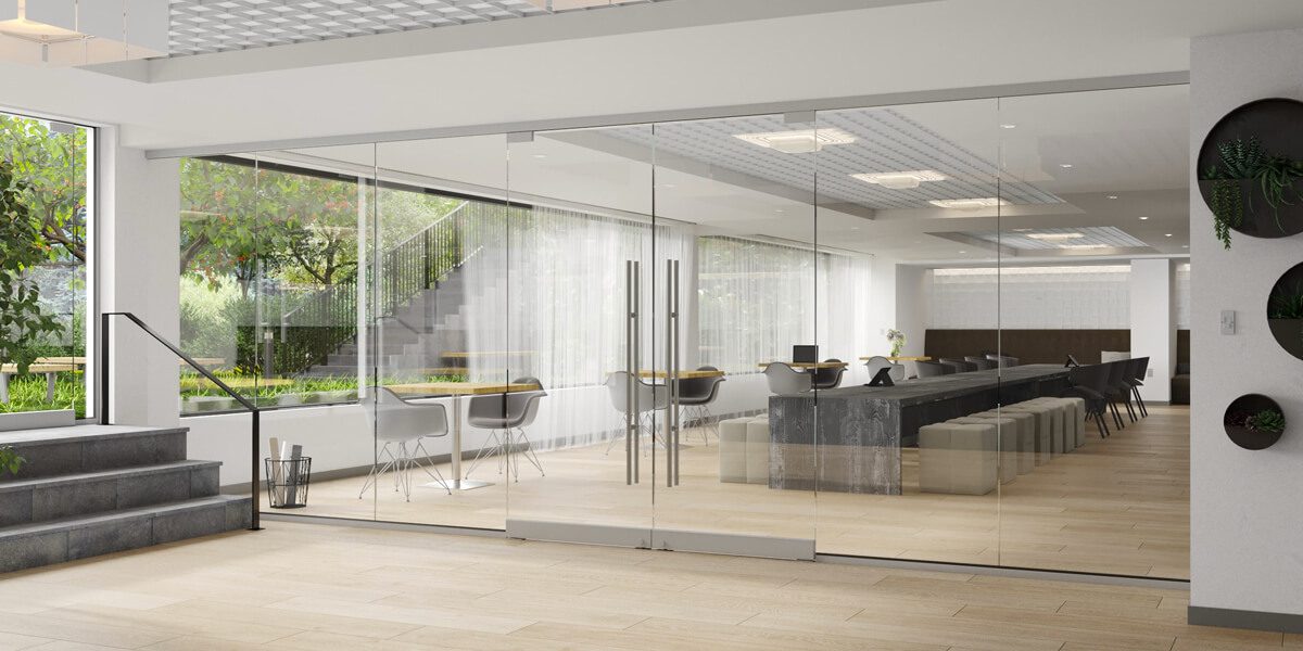 quality glass office partition frameless