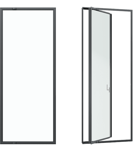Aluminium pivot door render
